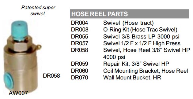 Super Swivel Hose Reel Swivel Repair Kit - 1