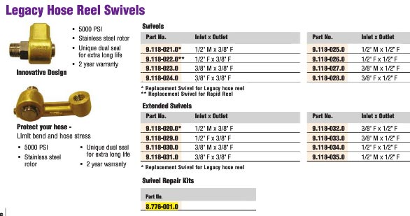 Karcher Legacey: Swivel Repair Kit - 8.776-001.0 - 87760010 [87760010] - Repair  Parts Reels - Hose Reels