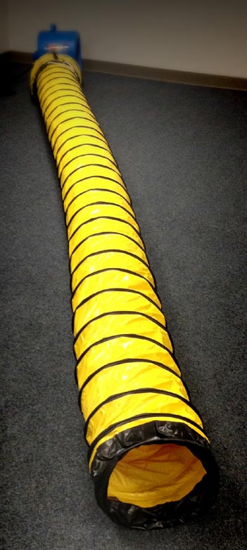 air mover yellow ducting in a storage bag sto and go